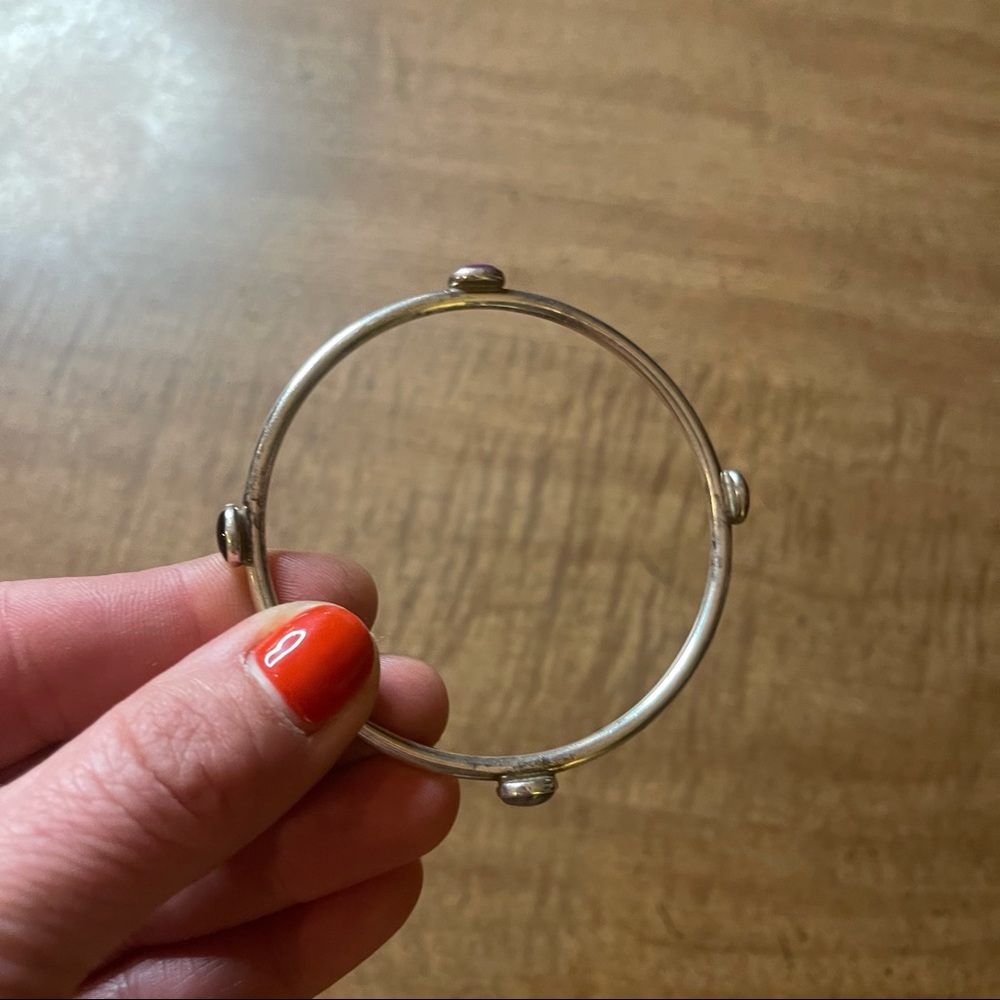 Sterling Silver Multiple Colored Stone Bracelet - image 5